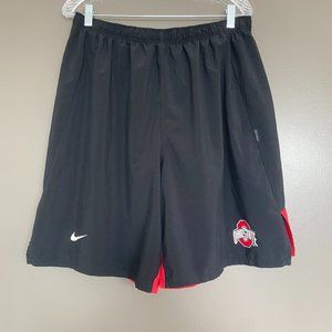 Nike Men's Black and Red Ohio State Dri-Fit Shorts Size XXL